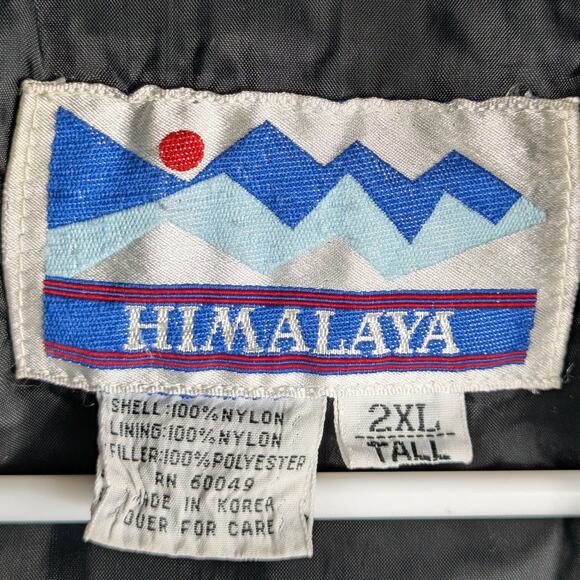 Vintage Himalaya Puffer Vest 2XL Tall Gray Nylon Made in Korea Insulated Retro - Picture 2 of 3
